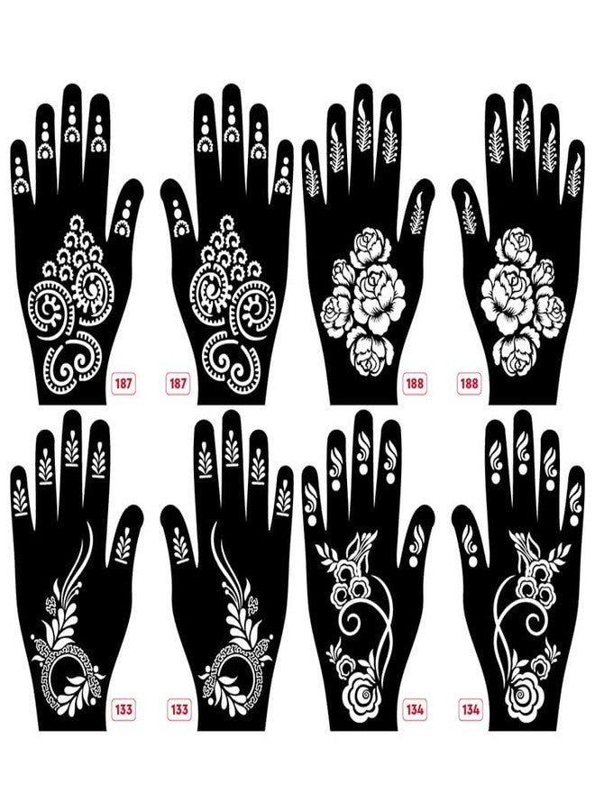 Apcute Stencil mehndi design for hands Latest Mehandi Design Stencils for Girls, womens, kids, unisex Design NO - Apcute-New-187-188-133-134 - Image 1