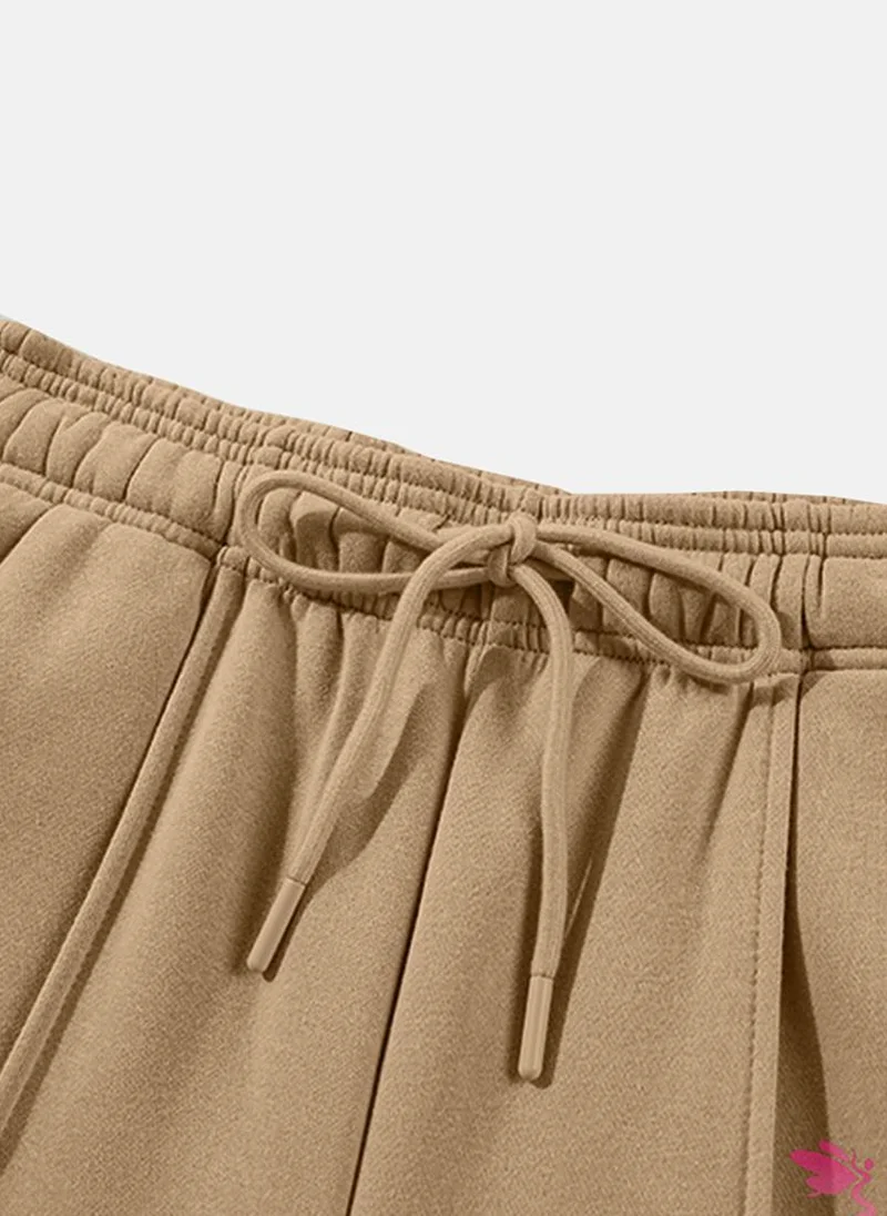 يونيكي Beige Plain Casual Trousers
