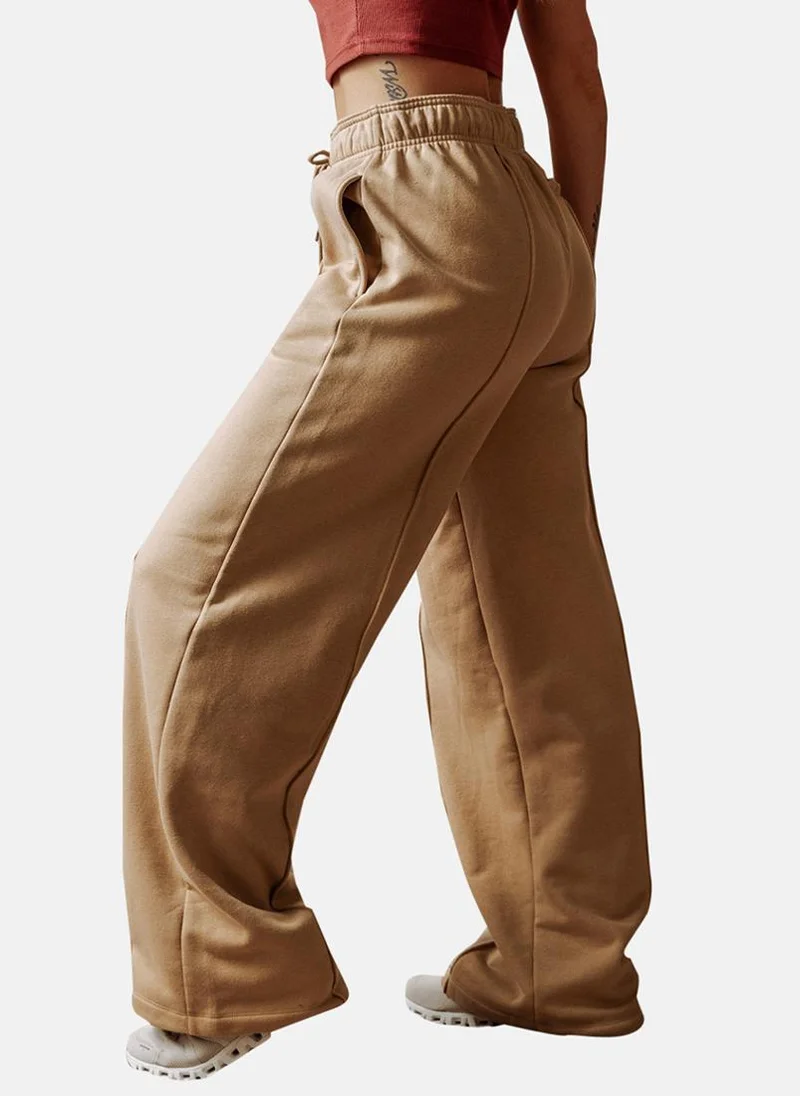 يونيكي Beige Plain Casual Trousers
