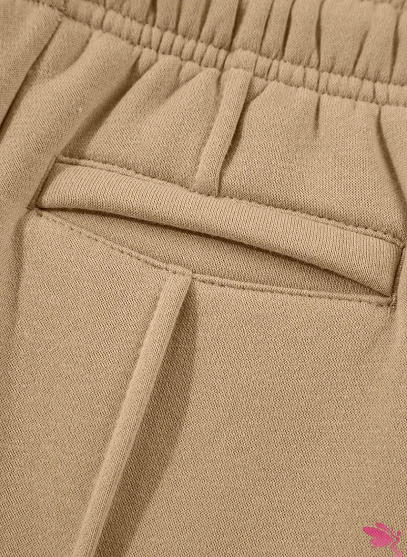 يونيكي Beige Plain Casual Trousers