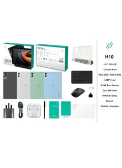 هيتز تابلت H10 مميز بشاشة 10.1 بوصة باللون الأزرق وذاكرة وصول عشوائي (RAM) سعة 8 جيجابايت وذاكرة قراءة فقط (512 جيجابايت) مزود بلوحة مفاتيح وماوس لاسلكيين  - Image 5