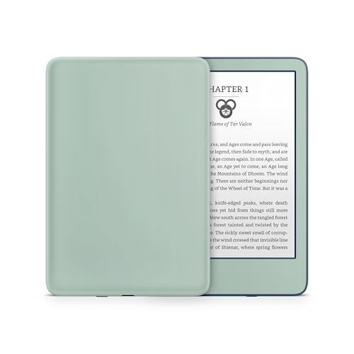 Tacky Design Solid Color Skin for Kindle Paperwhite Skin Wrap 2024 Decal Classic Color Vinyl, Premium 3M Decal Sticker for Full Surface Coverage (Sage Green, Paperwhite (12th Gen, 2024)) - Image 1
