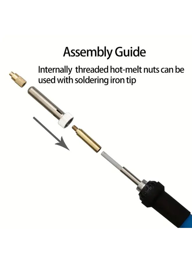 T12 Heater With Tips Hot Melt Brass Knurled Nut Insertion Tip Adapter Kit M2 M3 M4 M5 M6 M8 - Image 4