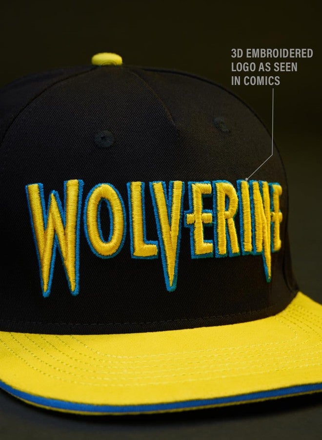 The Souled Store Snapback: Wolverine Unisex Black Embroidered Free Size Coton Flat Brim Snapback Caps - Image 3