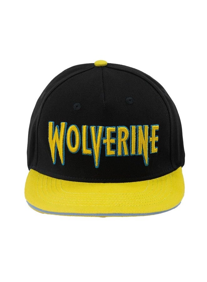 The Souled Store Snapback: Wolverine Unisex Black Embroidered Free Size Coton Flat Brim Snapback Caps - Image 1