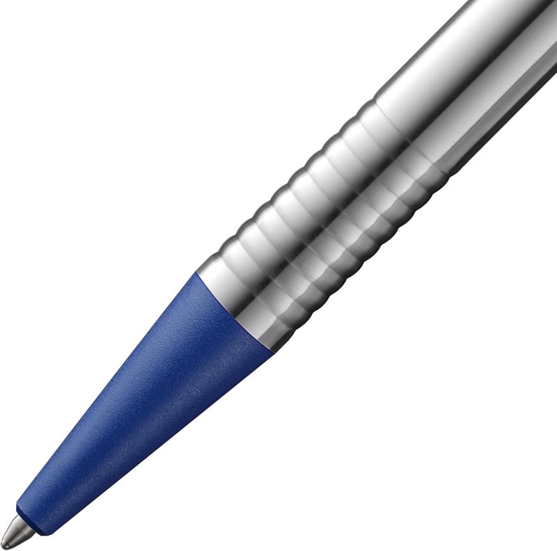 LAMY logo DB03801 Retractable Ballpoint Pen - Blue with Stainless Steel Finish - Image 2