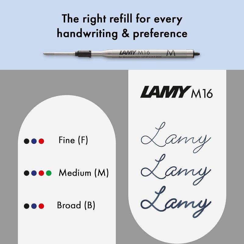 LAMY logo DB03801 Retractable Ballpoint Pen - Blue with Stainless Steel Finish - Image 4