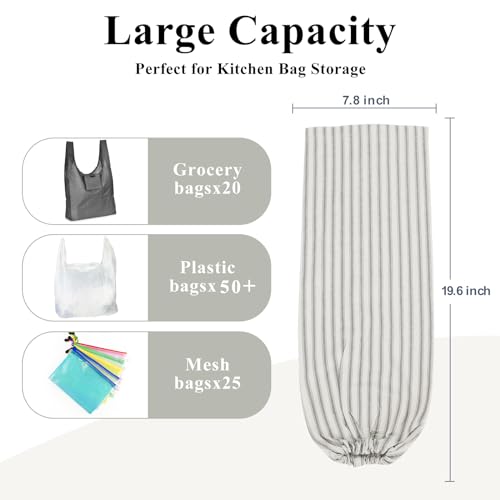 TOGETRUE Plastic Bag Holder, Wall Mount Grocery Bag Organizer for Home Kitchen Pantry Decor (Grey) - Image 3