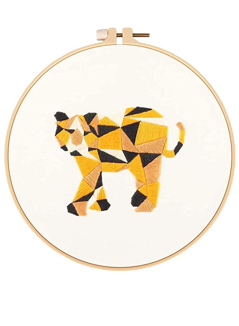 KASTWAVE Embroidery Starter Kit with Pattern and Instructions, 3 Sets Cross Stitch Kit Include Embroidery Clothes, 3 Bamboo Circle, Color Threads and 1 Blue Scissors - Image 4