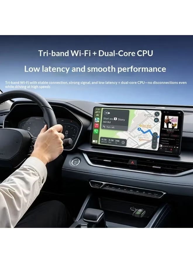 Yesido KM32 2-in-1 Wireless CarPlay Adapter for iOS & Android, Plug & Play, 1080P HD, Bluetooth 5.0, Tri-Band WiFi - Image 2