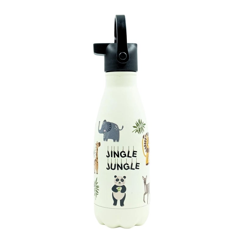 VOIK 350ml Vacuum Insulated Stainless Steel Bottle | Cola Shape | Hot & Cold Flask for 12+ Hours | Black Sipper Cap (Organic & Virgin Plastic) | Food-Grade SUS 304 | Velvet Touch | Travel-Friendly - Image 1