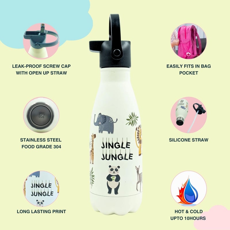VOIK 350ml Vacuum Insulated Stainless Steel Bottle | Cola Shape | Hot & Cold Flask for 12+ Hours | Black Sipper Cap (Organic & Virgin Plastic) | Food-Grade SUS 304 | Velvet Touch | Travel-Friendly - Image 3