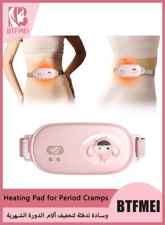 BTFMEI Portable Cordless Heating Pad for Menstrual Cramps Relief ，Warmer Belt, Warmer Belt, Heated Massage Warmer Belt, Vibrating Heat Kneader  - Image 1