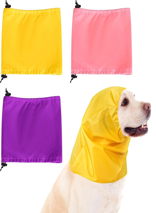 Aliceset 3 Pcs Dog Bath Shower Cap Waterproof Dog Ear Bath Protection Headband Snood Rain Hat Ear Covers for Wrap Rain, 3 Color - Image 1