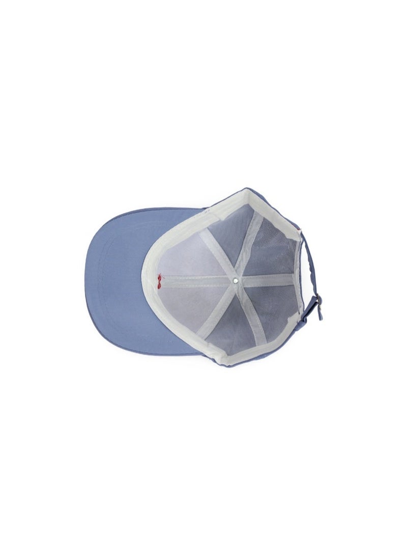 Fancy Girls Cotton Cap – Baby Blue with Heart Embroidery - Image 2