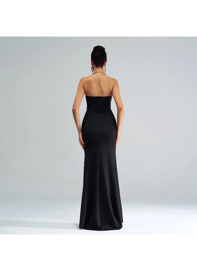 Madam Uniq New Women's High-End One-Shoulder Bodycon Split Evening Dress