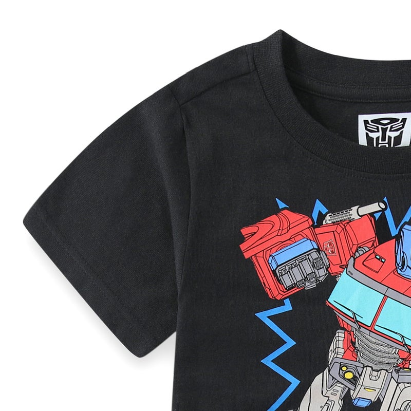 Transformers Optimus Prime Birthday Boys Short Sleeve T-Shirt for Big Kids Black - Image 2