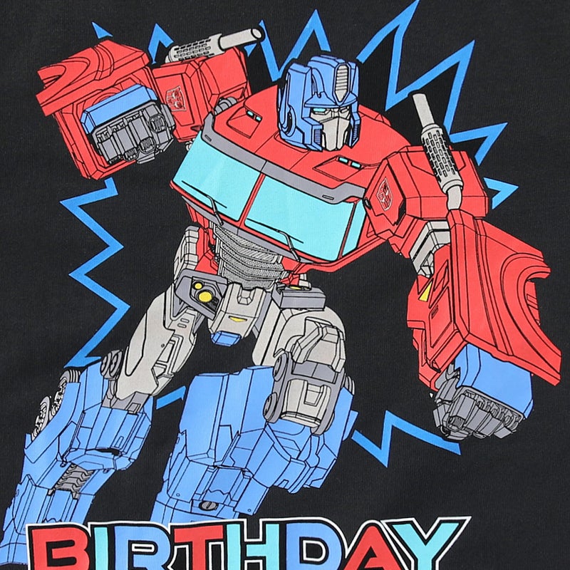 Transformers Optimus Prime Birthday Boys Short Sleeve T-Shirt for Big Kids Black - Image 3