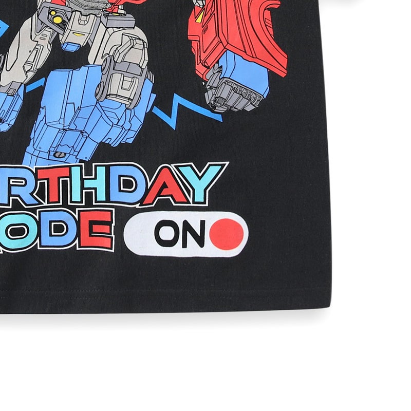 Transformers Optimus Prime Birthday Boys Short Sleeve T-Shirt for Big Kids Black - Image 4