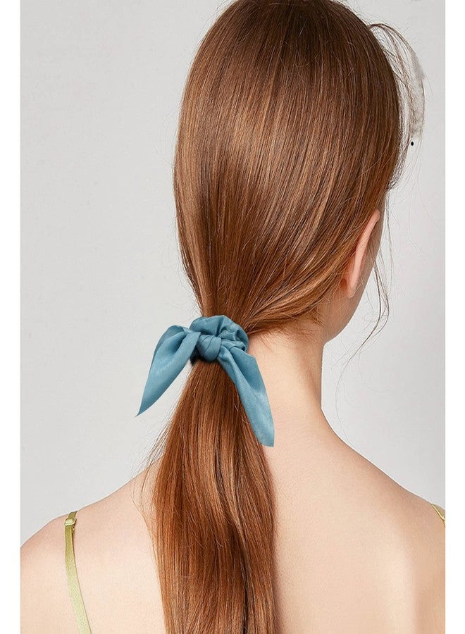 ACO-UINT 20 Pack Hair Scrunchies for Girls and Women, Satin Scrunchies for Thick Hair with Bow, Bunny Ear Scrunchies, Summer Hair Accessories, 20 Solid Color Options - Image 2
