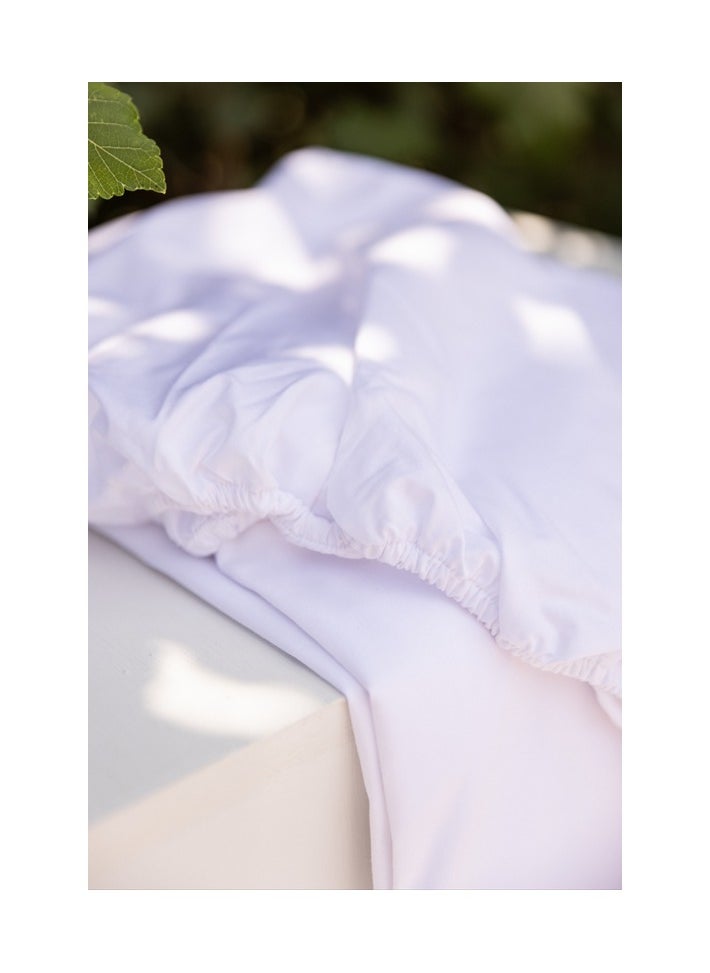 White Percale Fitted Sheet And Pillow Cases 210TC 