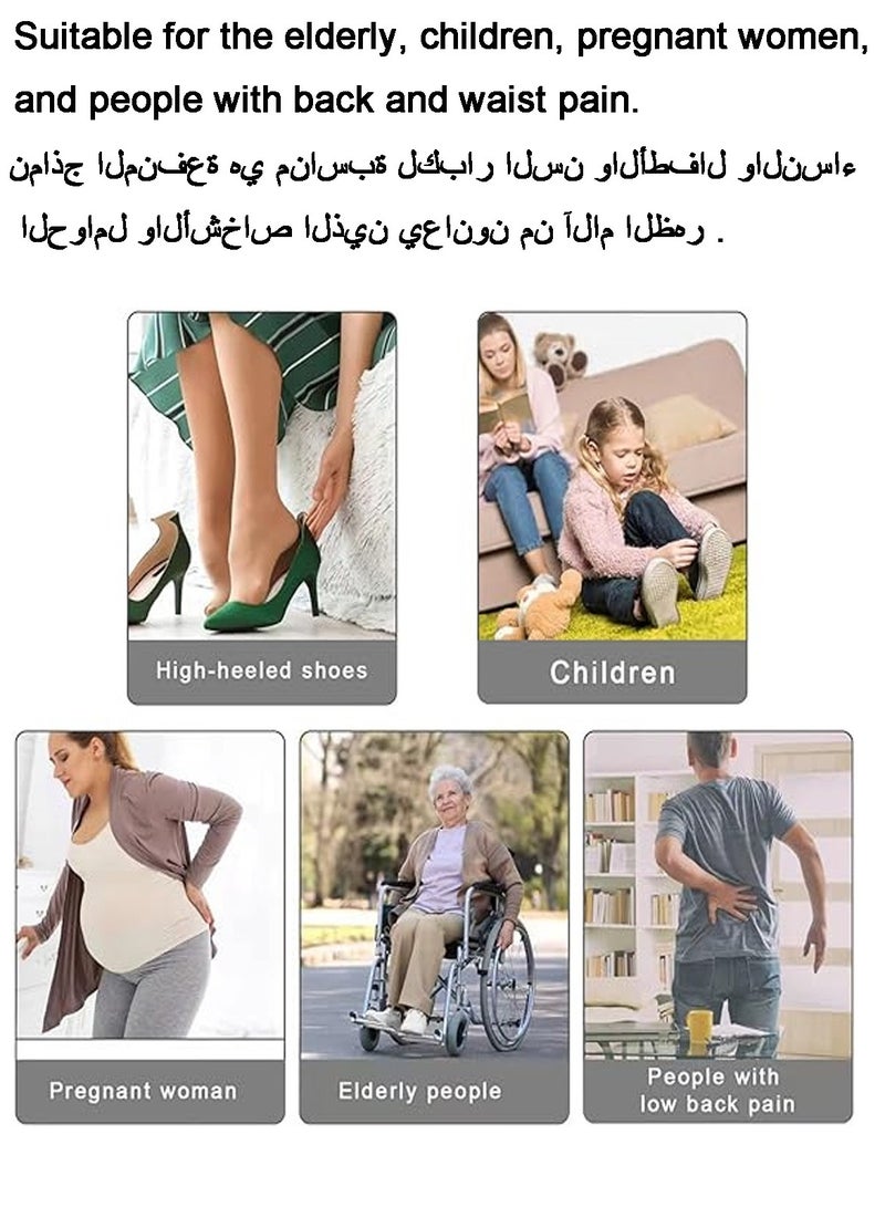مجموعة من 3 قطع من الفولاذ المقاوم للصدأ الأحذية زاوية ، 42cm طويلة التعامل مع الأحذية زاوية ، 10cm و 19cm كبار السن من النساء الحوامل السفر العلوي  - Image 5