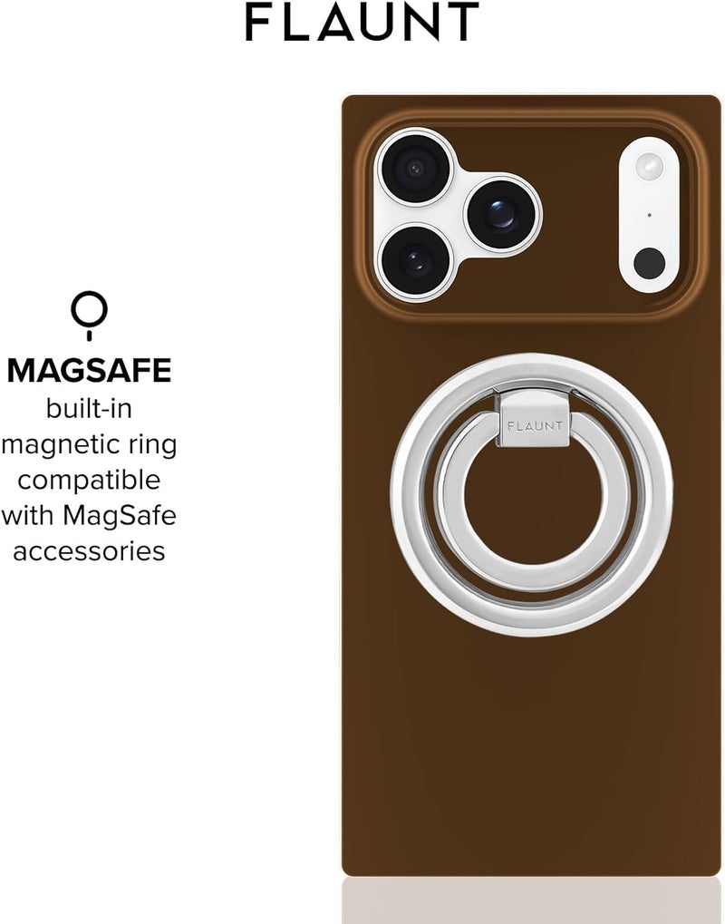 Flaunt Official Square Protective Case - Compatible with iPhone 17 Pro Max - Compatible with MagSafe & Wireless Charging - Drop-Tested & Shockproof - (Nude Espresso) - Image 5