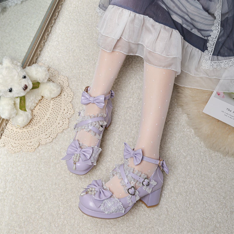 Children'S High Heels 7-15 Years Old 2023 Spring & Fall New Lolita Shoes Students Versatile Flats Large Size Women'S Shoes - Image 2