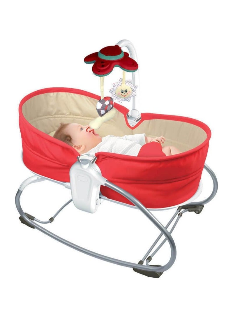 Tiibaby 68149 3-in-1 Baby Rocker Chair with Music and Vibration,Red - Image 1