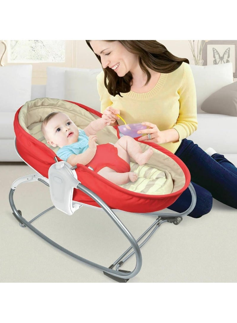 Tiibaby 68149 3-in-1 Baby Rocker Chair with Music and Vibration,Red - Image 2