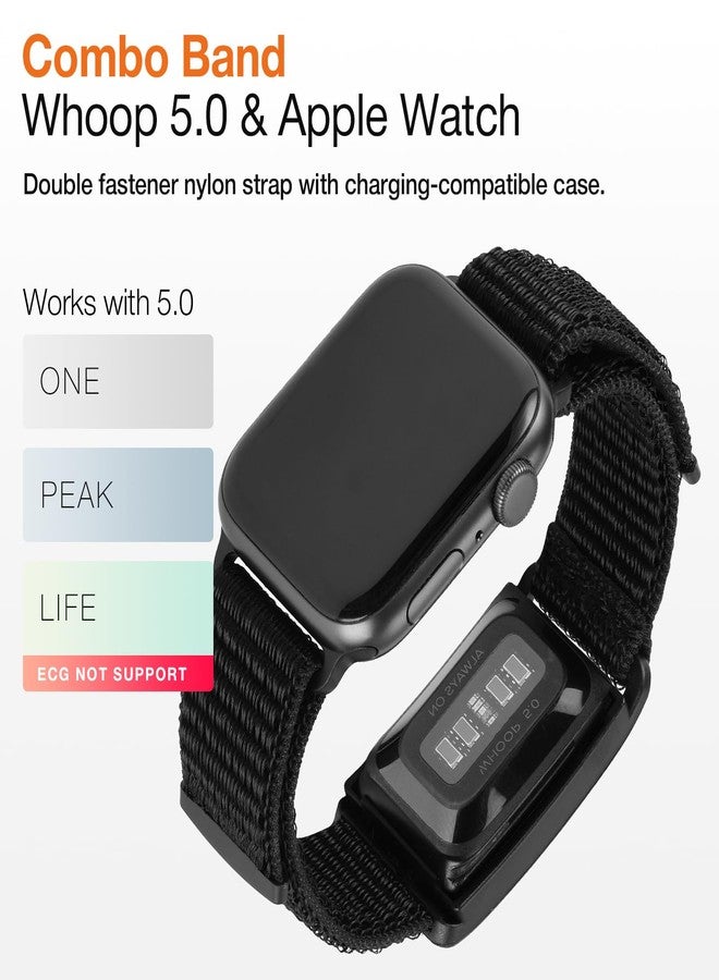 BandSmith Nylon Sport Replacement Band, Adjustable Strap with Case Compatible with Whoop 5.0 Apple Watch Combo Band, Compatible with Whoop 5.0 One Peak MG/LIFE & iWatch 42/44/45/46/49mm (ECG Not Support) - Image 2