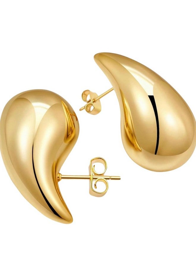 SOAR Medium Trend Earrings Lightweight 18K Gold Plated Waterproof Stainless Steel Hoop Earrings - Stylish Accessories For Every Occasion - Image 1