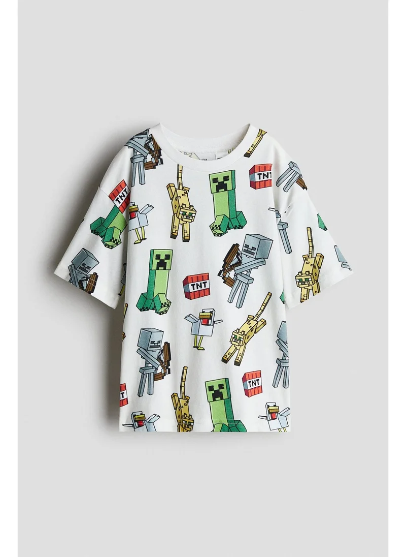 اتش اند ام Printed oversized T-shirt