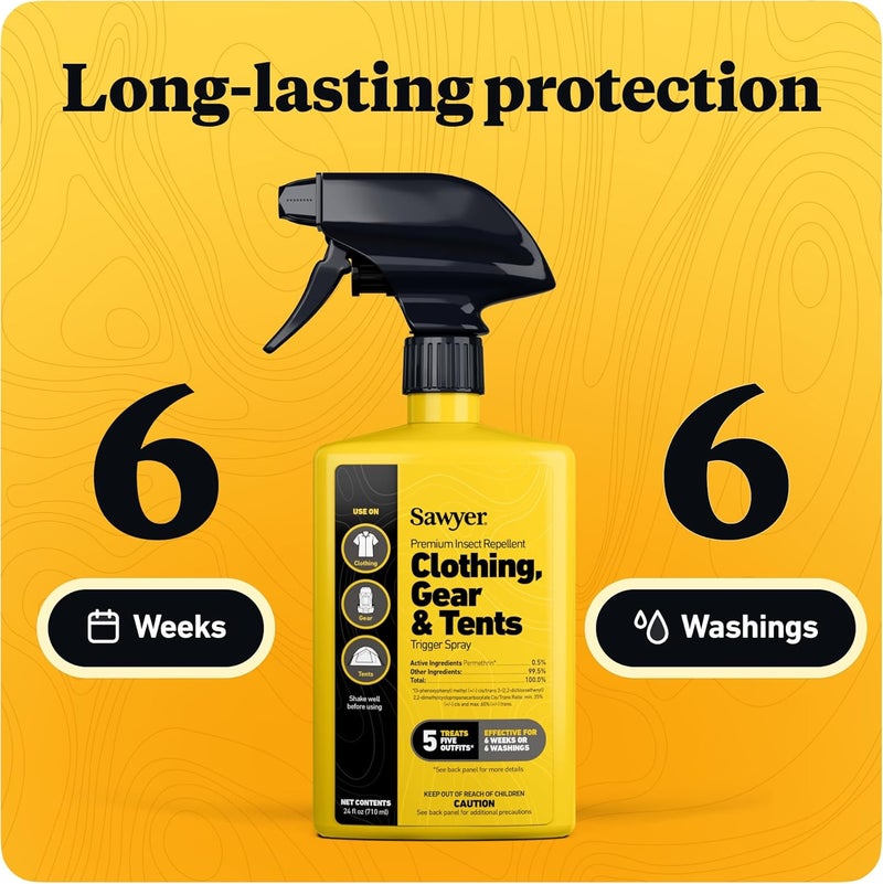 سوير منتجات سوير SP657 طارد الحشرات الممتاز بالبيرميثرين للملابس والمعدات والخيام، رذ��ذ زناد، 24 أونصة - Image 3