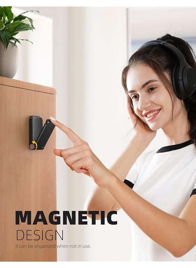 erorex Headphone Stand Magnetic Foldable Headset Holder With Strong Adhesive Headset Stand Holder Clip Under Desk Compatible With Airpods Max Sennheiser Beats Bose Akg Jbl Hyperx And More - Image 4