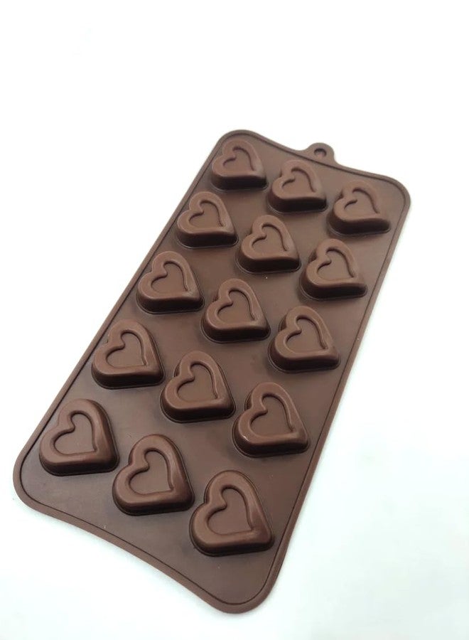 ARTO 15 Cavity Heart Chocolate Mold - Deep Brown Silicone Tray for DIY Valentine Gifts | Non-Stick Candy, Jelly & Baking Mould | Oven & Freezer Safe (Pack of 1) - Image 4