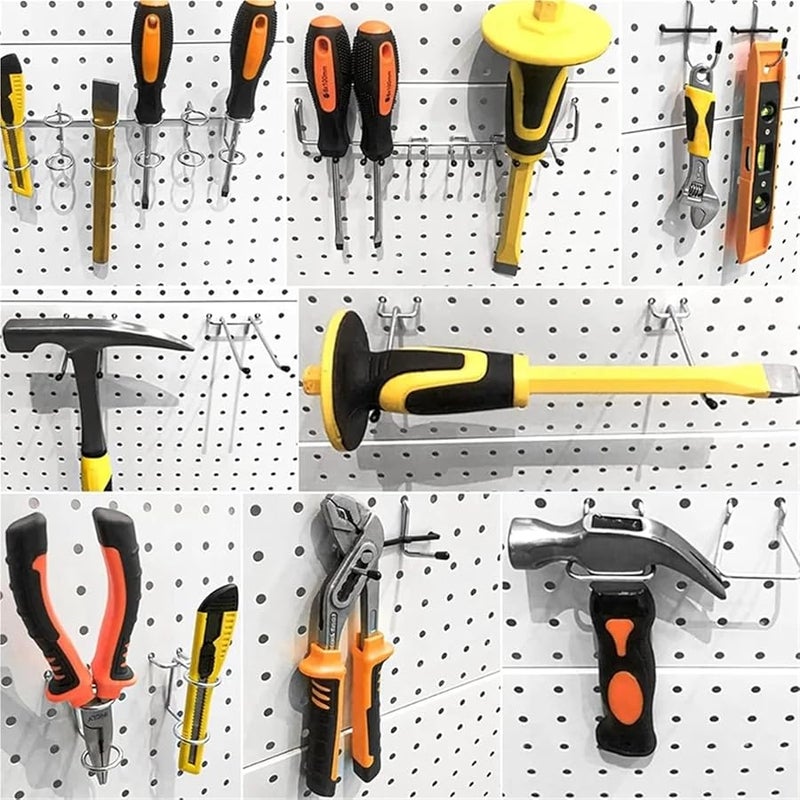 مجموعة أدوات تنظيم ملحقات لوحة الأرفف، 2 مجموعة مع خطافات معدنية للأدوات، خطافات تعليق مقاس 1/8 و 1/4 بوصة، 278 قطعة - Image 4