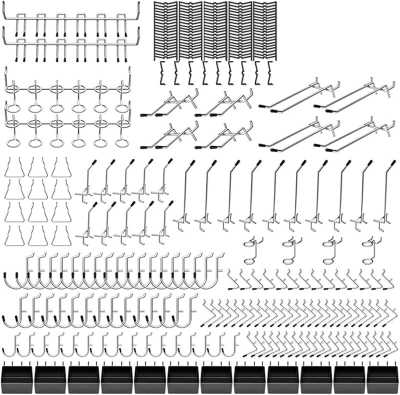 مجموعة أدوات تنظيم ملحقات لوحة الأرفف، 2 مجموعة مع خطافات معدنية للأدوات، خطافات تعليق مقاس 1/8 و 1/4 بوصة، 278 قطعة - Image 2