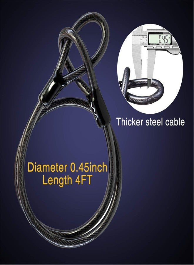 VVA Bike U Lock,20mm HeBike U Lock,20mm Heavy Duty Combination Bicycle u Lock Shackle 4ft Length Security Cable with Sturdy Mounting Bracket and Key Anti Theft Bicycle Secure Locks - Image 4