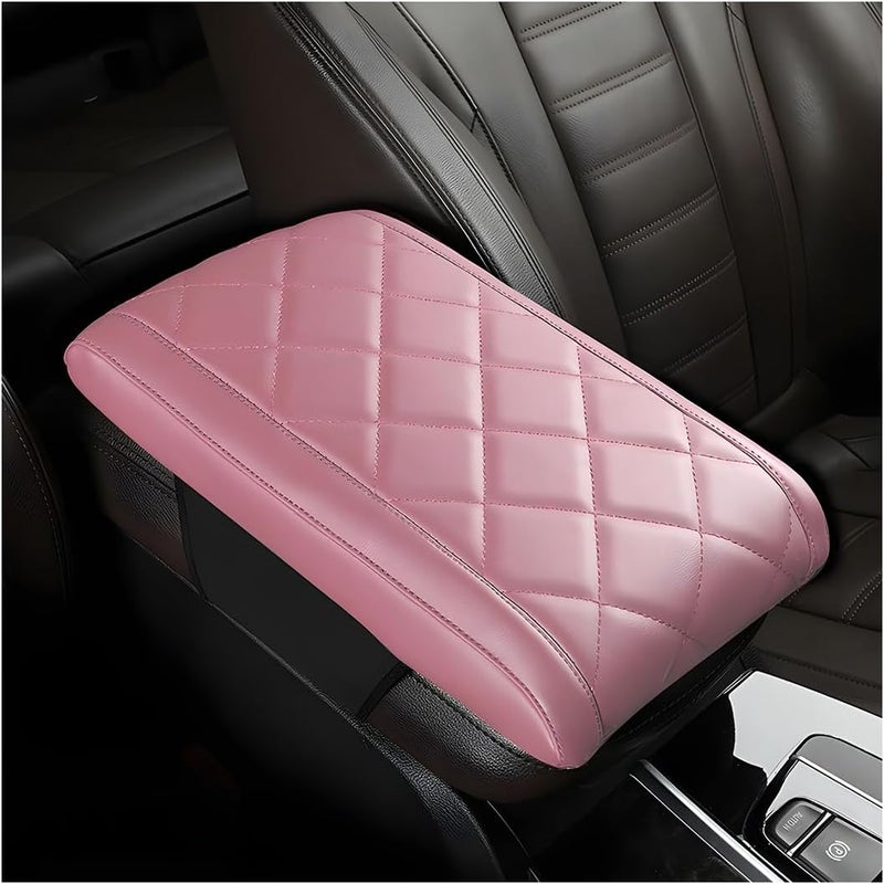 Sandfren Car Center Console Pad, Anti-Scratch Memory Foam Vehicle Armrest Seat Storage Box Cover, Soft Comfortable Automotive Console Protection Cushion, Universal for SUV Sedan Truck (Pink) - Image 1