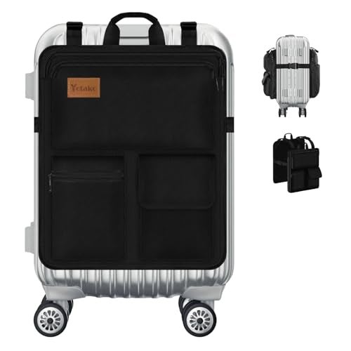 Yotako Over Luggage Organizer for Suitcase or Carry On Bag with 7 Storage Pockets-16” Laptop Sleeve with Handle and Adjustable Straps, Fits 20-30” Suitcase Travel Accessories Bag (Black) - Image 1