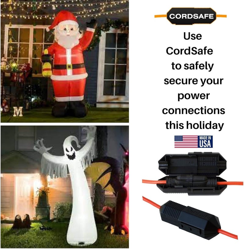 CordSafe Outdoor Extension Cord Protector – Weather-Resistant Snap-Lock Cover for Christmas Lighting Plug Connections – Rugged UV-Resistant Plastic Plug Protection, 1-Pack, Made in USA - Image 4