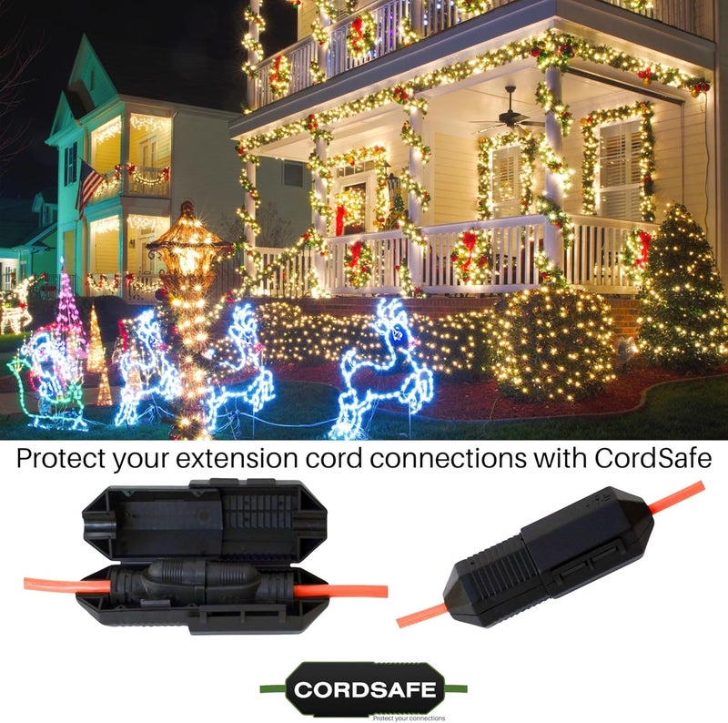 CordSafe Outdoor Extension Cord Protector – Weather-Resistant Snap-Lock Cover for Christmas Lighting Plug Connections – Rugged UV-Resistant Plastic Plug Protection, 1-Pack, Made in USA - Image 3