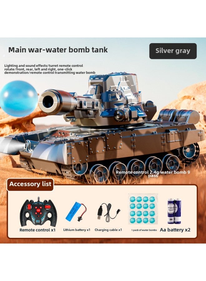Remote Control Tank Can Be Fired Simulation Battle Tiger Armored Vehicle Crawler Model Children Boy Toys-Color: 9-pass Can Launch Water Bombs-Proportion:2 Sets Of Batteries - Image 1