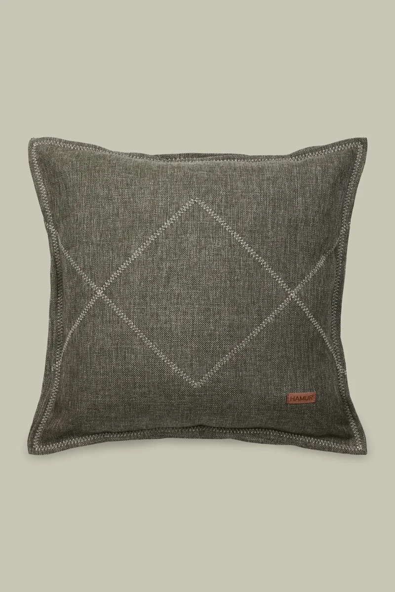 هامور Dough Ethnic Vintage Embroidered Woven Throw Pillow Cover Boho Zigzag Khaki
