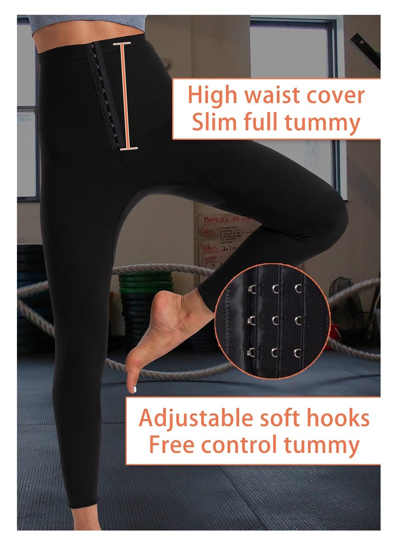Cuken Sauna Pants Women Sweat Capris Slimming Leggings, High Waist Gym Workout Body Shaper Sweat Suits, S/M  - Image 5