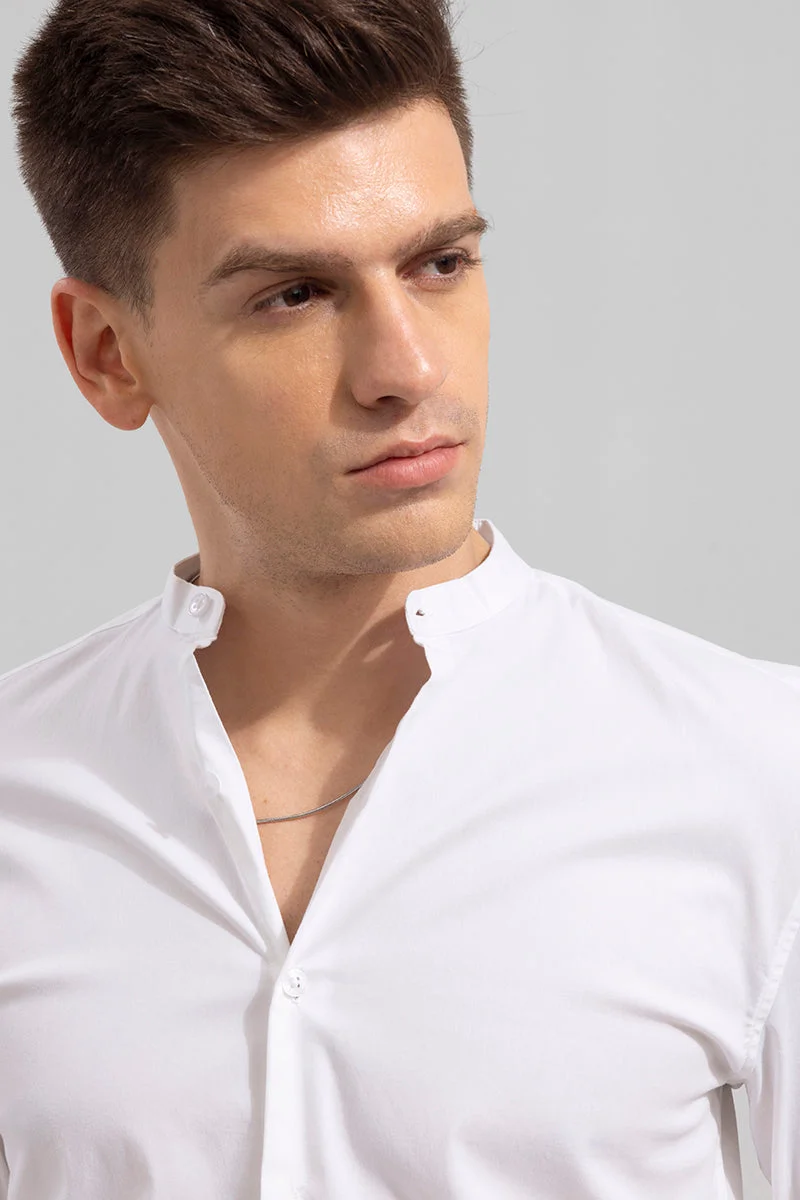 SNITCH Chinese Collar White Shirt