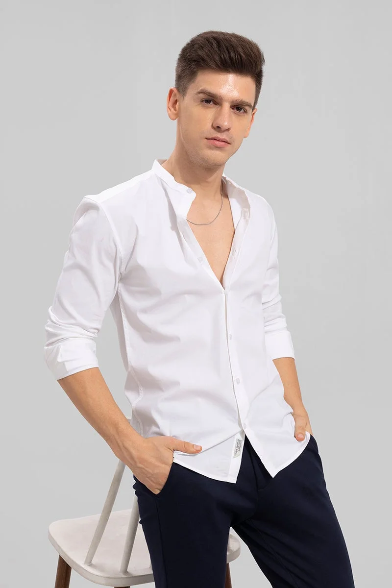 SNITCH Chinese Collar White Shirt