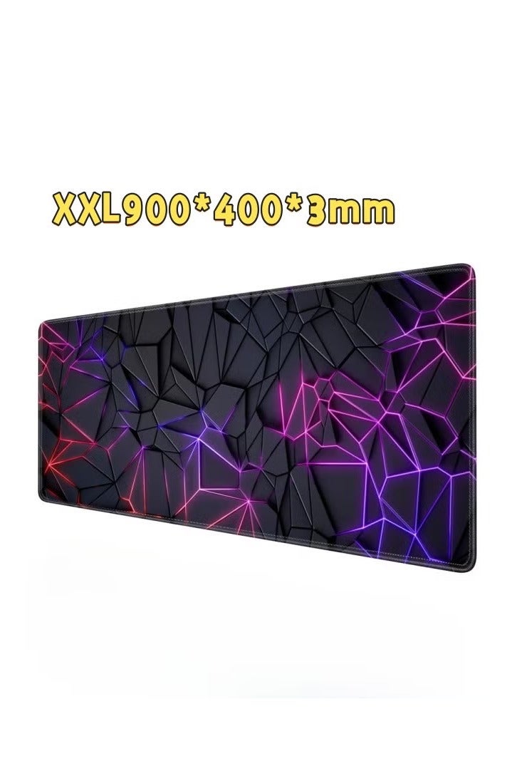Daxiongmao Large Gaming Mouse Pad 900x400x3mm Large Desk Mat for Keyboard & Office Decor - Neon lights - Image 1