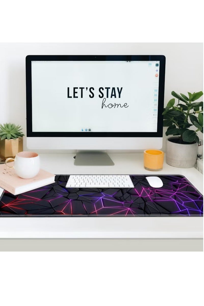 Daxiongmao Large Gaming Mouse Pad 900x400x3mm Large Desk Mat for Keyboard & Office Decor - Neon lights - Image 2